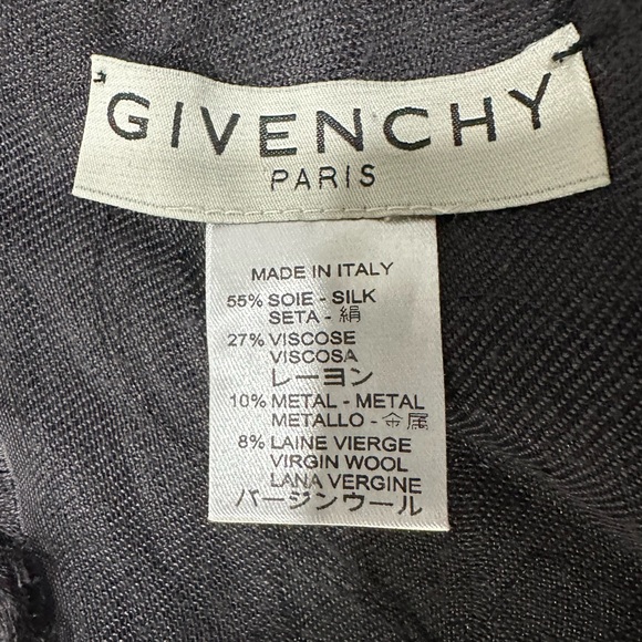 Givenchy Charcoal Black Woven Monogram Silk-Blend Scarf - Picture 7 of 7